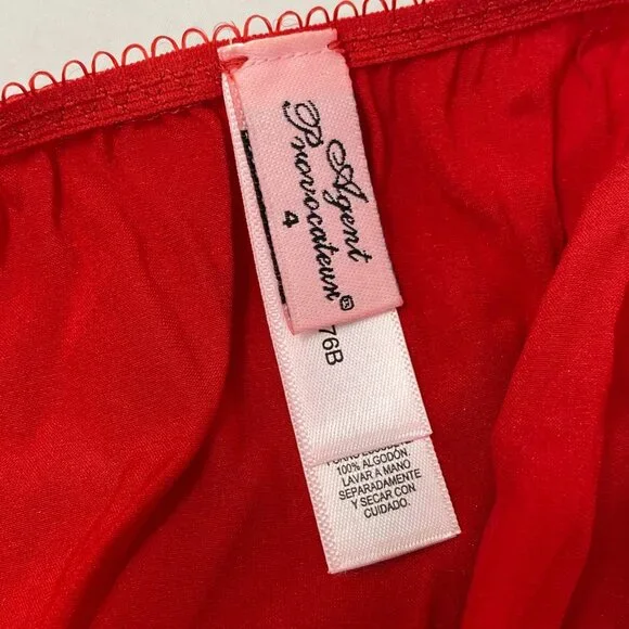 Agent Provocateur Felinda Red Silk Brief AP4 Large - Picture 10 of 11